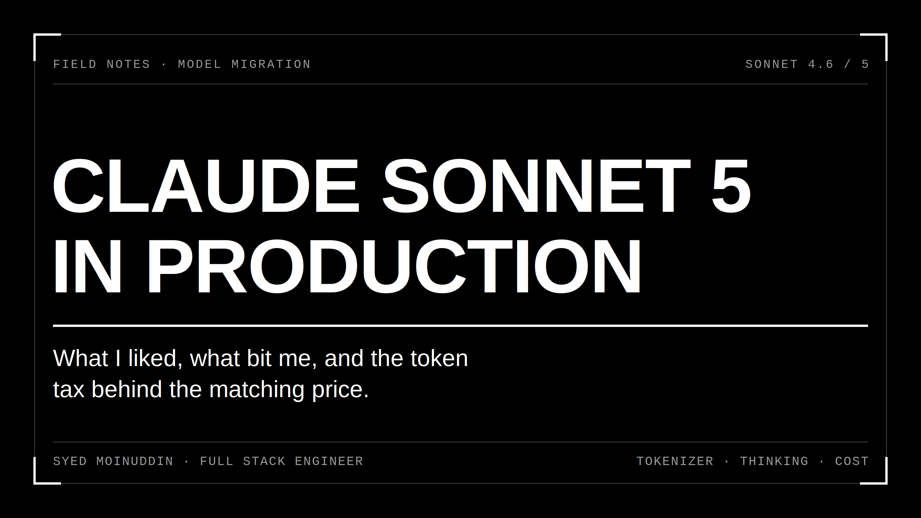 Claude Sonnet 5 in Production: What I Liked, What Bit Me, and the Token Tax Behind the Matching Price