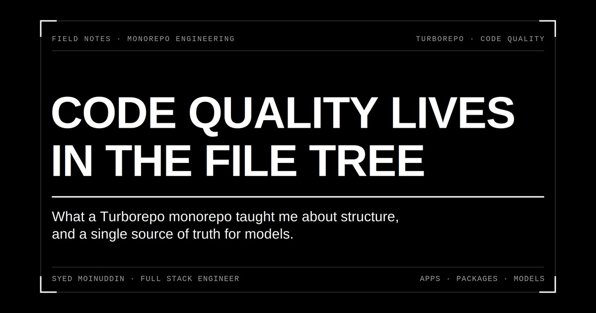 What a Turborepo Monorepo Taught Me About Code Quality: The File Tree Mattered More Than the Linter