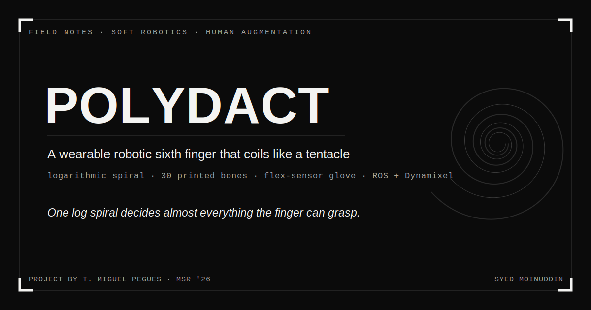 Polydact: A Wearable Robotic Sixth Finger That Coils Like a Tentacle, and the One Spiral Behind Its Grasp